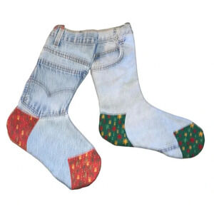 vintage Levi’s jean / denim patchwork holiday / Christmas stockings
